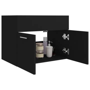 Sink Cabinet Black 60x38.5x46 cm - Stylish Bathroom Storage