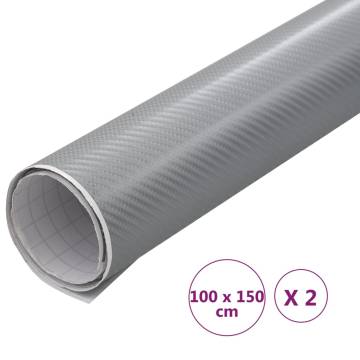 4D Silver Car Films - 2 Pcs 100x150 cm | HipoMarket