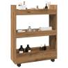 Narrow Storage Trolley 3 Tier - Artisian Oak | Hipo Market