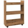 Narrow Storage Trolley 3 Tier - Artisian Oak | Hipo Market