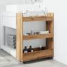 Narrow Storage Trolley 3 Tier - Artisian Oak | Hipo Market