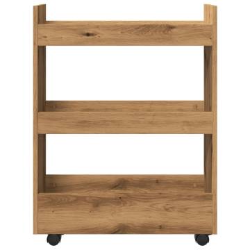 Narrow Storage Trolley 3 Tier - Artisian Oak | Hipo Market