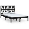 Black Solid Wood Double Bed Frame - No Mattress Included