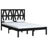 Black Solid Wood Double Bed Frame - No Mattress Included