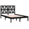 Black Solid Wood Double Bed Frame - No Mattress Included