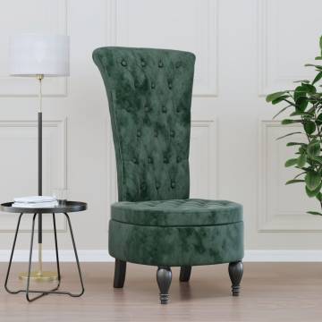 High Back Chair Dark Green Velvet Design | Hipo Market