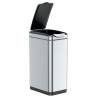 EKO Waste Bin Touch Bar Tina 30 L Matte Silver - Hipomarket