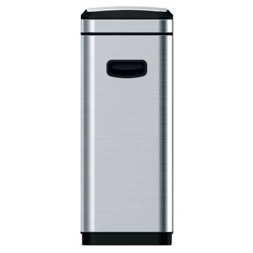 EKO Waste Bin Touch Bar Tina 30 L Matte Silver - Hipomarket