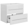 High Gloss White Sink Cabinet with Built-in Basin - Modern Design