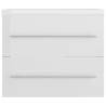 High Gloss White Sink Cabinet with Built-in Basin - Modern Design