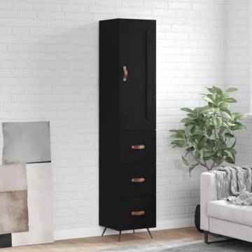 Stylish Highboard Black 34.5x34x180 cm | Hipomarket