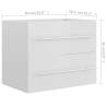 High Gloss White Sink Cabinet with Built-in Basin - Modern Design