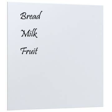 Wall-mounted Magnetic Board White 40x40 cm Tempered Glass