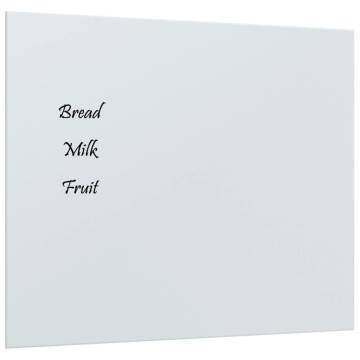 Wall-mounted Magnetic Board White 60x50 cm Tempered Glass