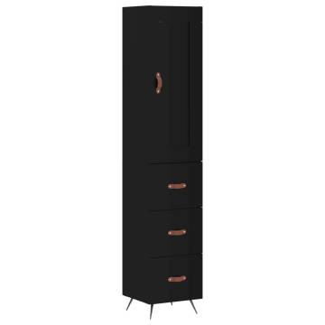 Stylish Highboard Black 34.5x34x180 cm | Hipomarket