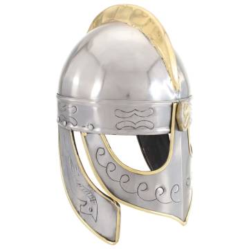 Beowulf Helmet Antique Replica | Silver Steel for LARP