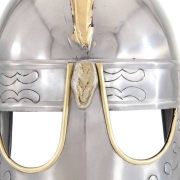 Beowulf Helmet Antique Replica | Silver Steel for LARP