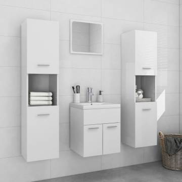 Stylish High Gloss White Bathroom Furniture Set | HipoMarket