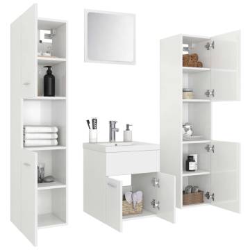 Stylish High Gloss White Bathroom Furniture Set | HipoMarket