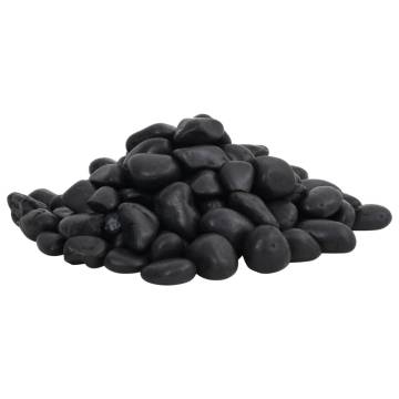 Polished Pebbles 25 kg Black 2-5 cm for Aquariums & Gardens