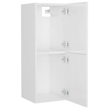 High Gloss White Bathroom Furniture Set | Stylish Storage