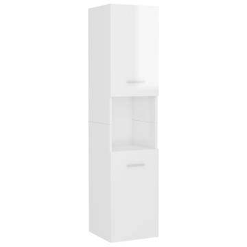 High Gloss White Bathroom Furniture Set | Stylish Storage