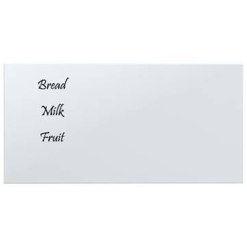 Wall-Mounted Magnetic Board White 40x20 cm - Tempered Glass