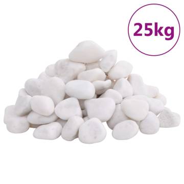 Polished Pebbles 25 kg White - Perfect for Aquariums & Gardens