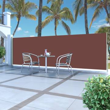 Patio Retractable Side Awning 160x500 cm Brown - Hipomarket