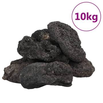 Volcanic Rocks 10 kg Black (10-30 cm) for Aquariums & Gardens