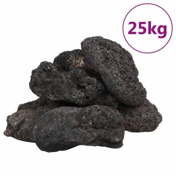 Volcanic Rocks 25 kg Black 10-30 cm for Aquarium & Garden