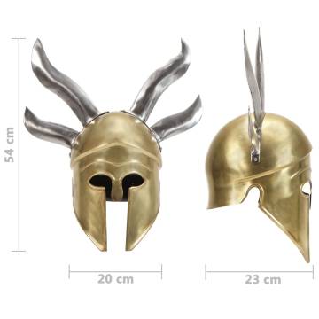 Greek Warrior Helmet Antique Replica | LARP Brass Steel