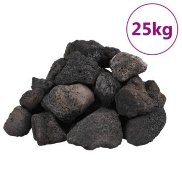 Volcanic Rocks 25 kg Black 5-8 cm for Aquariums & Gardens