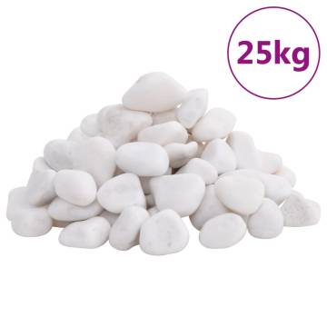 Polished Pebbles 25kg White 2-5cm - Natural & Decorative Stones