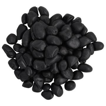 Polished Black Pebbles 25kg | Enhance Your Aquarium & Garden