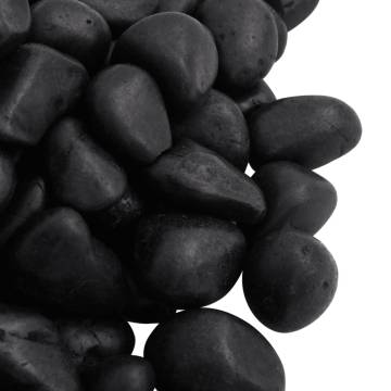 Polished Black Pebbles 25kg | Enhance Your Aquarium & Garden