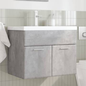 Bathroom Sink Cabinet with Basin - Concrete Grey Style