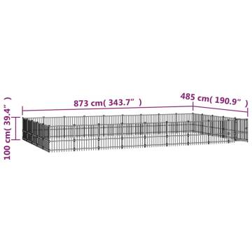 Outdoor Dog Kennel Steel 42.34 m² | Safe & Durable