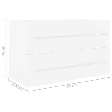 Sink Cabinet White 80x38.5 cm - Stylish Bathroom Storage