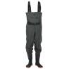 Durable Chest Waders with Boots & Belt - Size 43 Dark Green