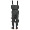 Durable Chest Waders with Boots & Belt - Size 43 Dark Green