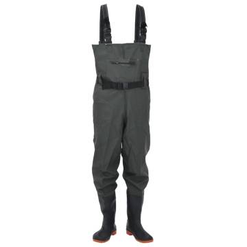 Chest Waders with Boots and Belt Dark Green Size 45 - HipoMarket