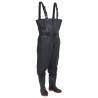 Durable Chest Waders with Boots & Belt - Size 41 Black