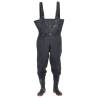 Durable Chest Waders with Boots & Belt - Size 41 Black