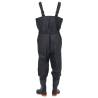 Durable Chest Waders with Boots & Belt - Size 41 Black