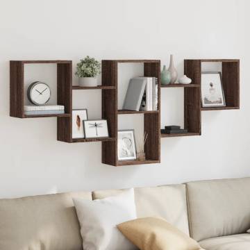 Wall Shelf Brown Oak - 159x18x66 cm Engineered Wood | HipoMarket