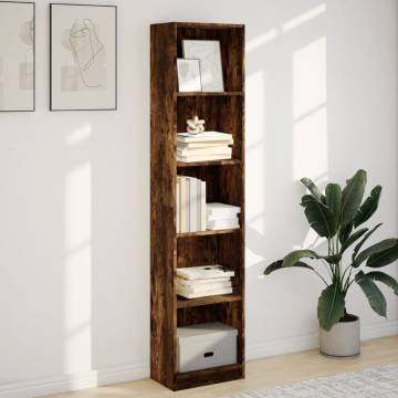 Bookcase Smoked Oak 40x24x176 cm - Stylish Storage Solution