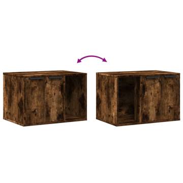 Cat Litter Box Enclosure - Smoked Oak 60x40x40 cm | HipoMarket