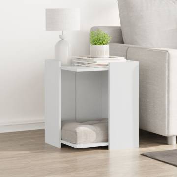 Stylish Cat Litter Box Enclosure - White Engineered Wood