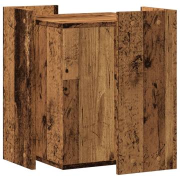 Cat Litter Box Enclosure Old Wood | 42x42x51 cm | Durable Design